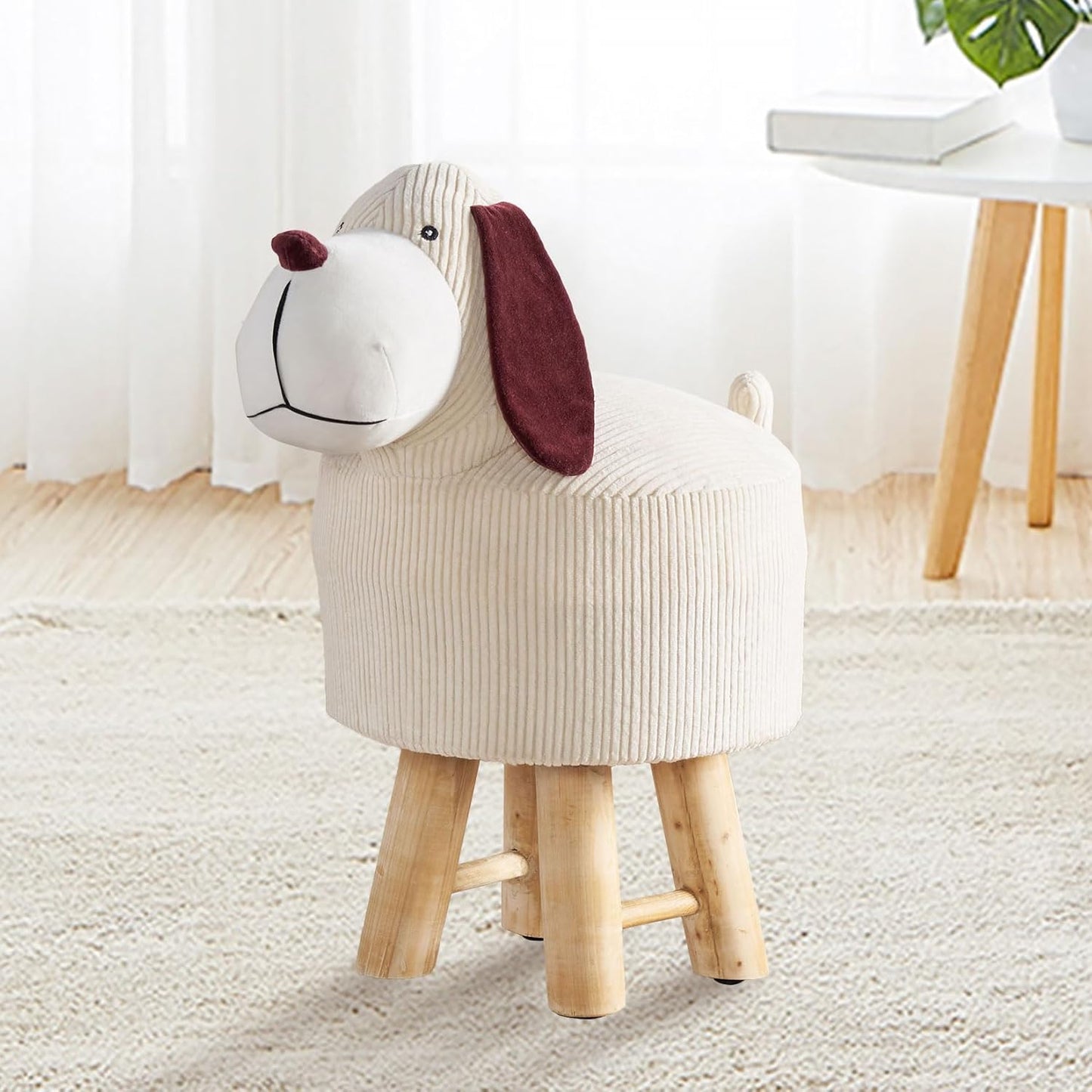 Modern Animal Style Footrest with Soft Padded Seat