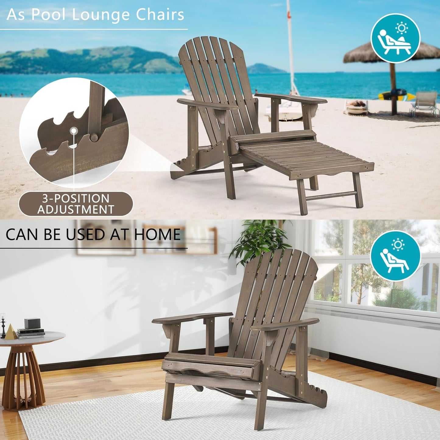 Outdoor Reclining Adirondack Chair