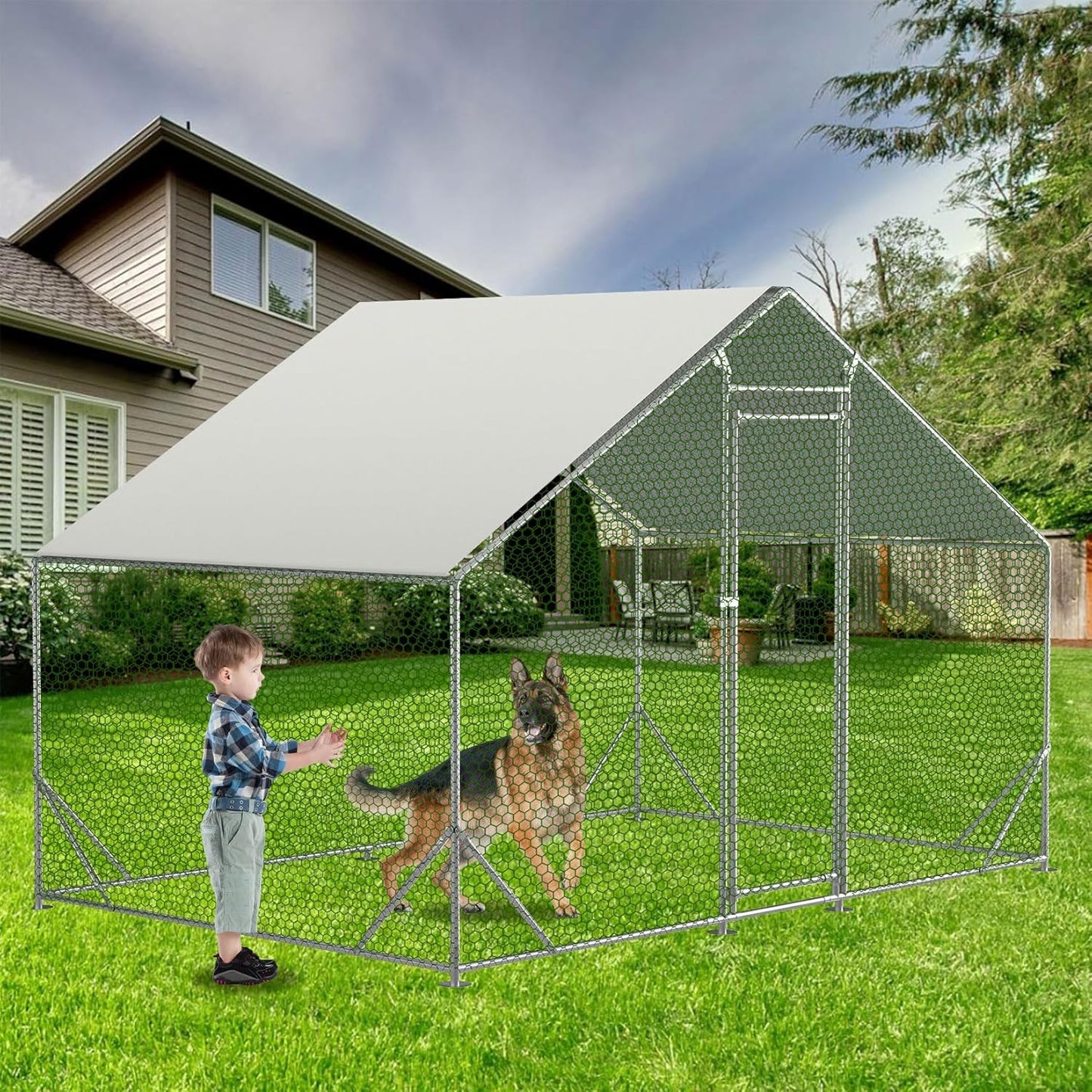 Large Chicken Coop Heavy Duty Chicken Cage Walk-in Chicken Run