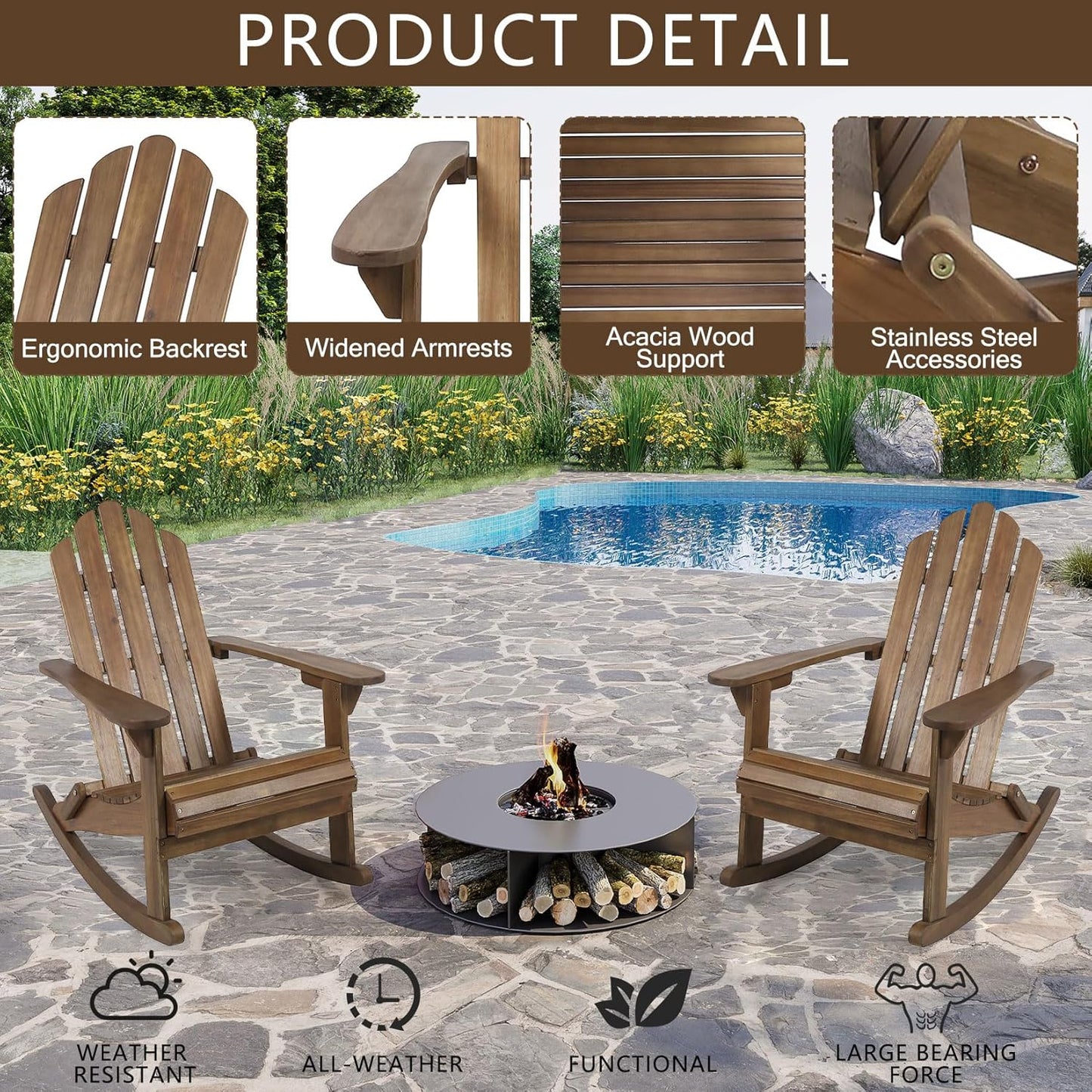 Outdoor Adirondack Rocking Chair
