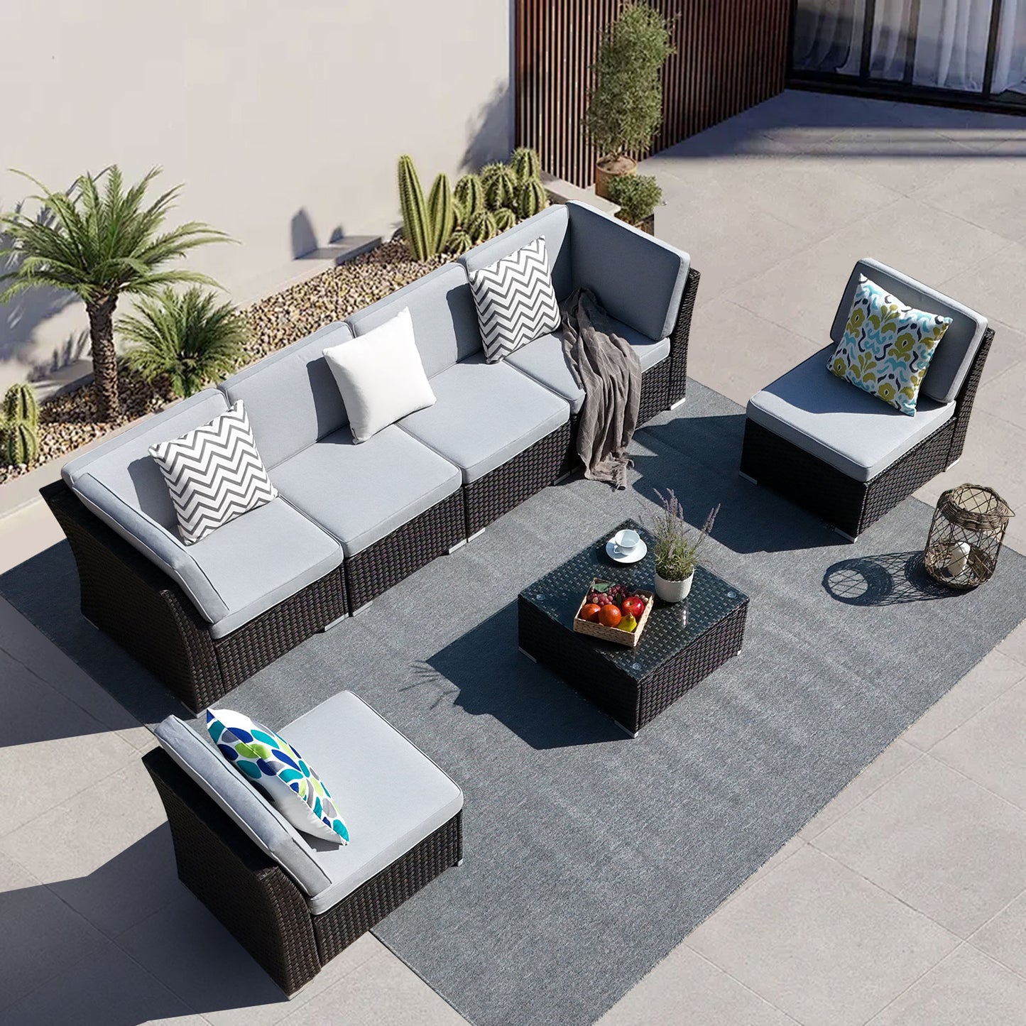 Patio Sofa Set with Coffee Table
