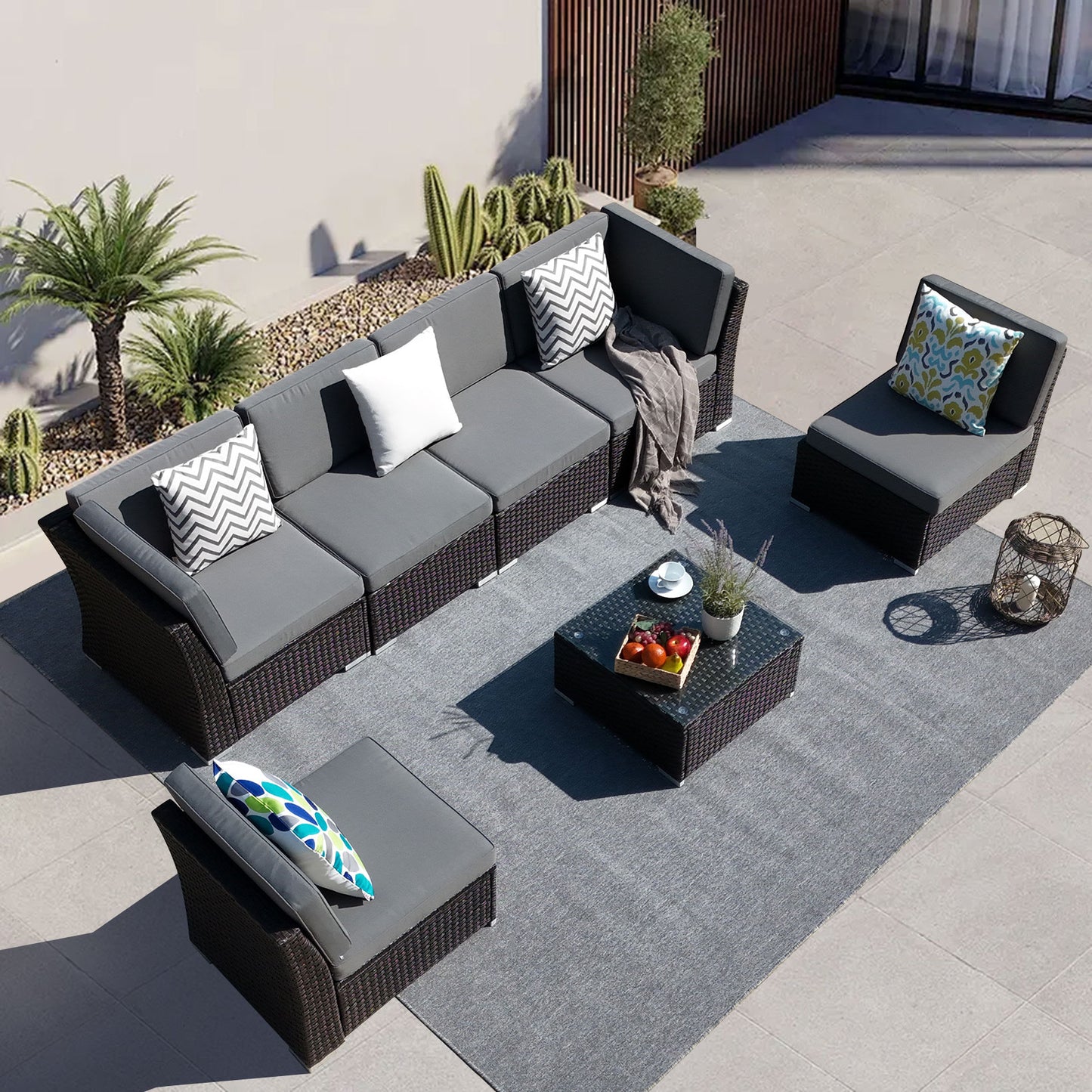 Patio Sofa Set with Coffee Table