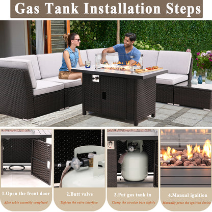 46" Propane Gas Fire Pit Table with 55,000 BTU