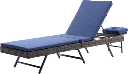 Patio Chaise Lounge with Face Hole Folding