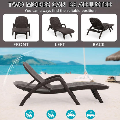 Patio Chaise Lounge with Armrest