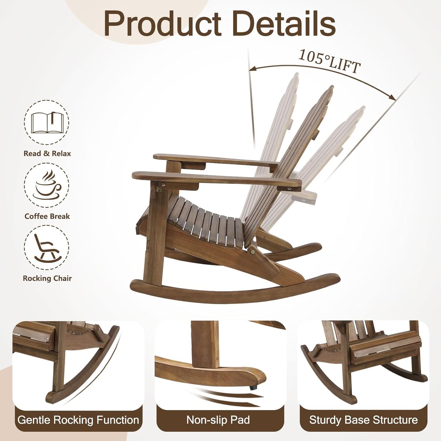 Outdoor Adirondack Rocking Chair