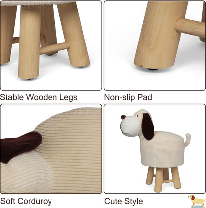 Modern Animal Style Footrest with Soft Padded Seat