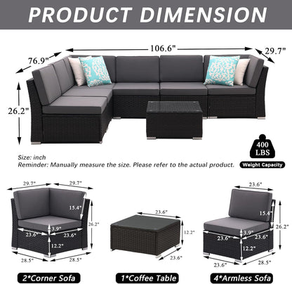 Patio Sofa Set with Coffee Table