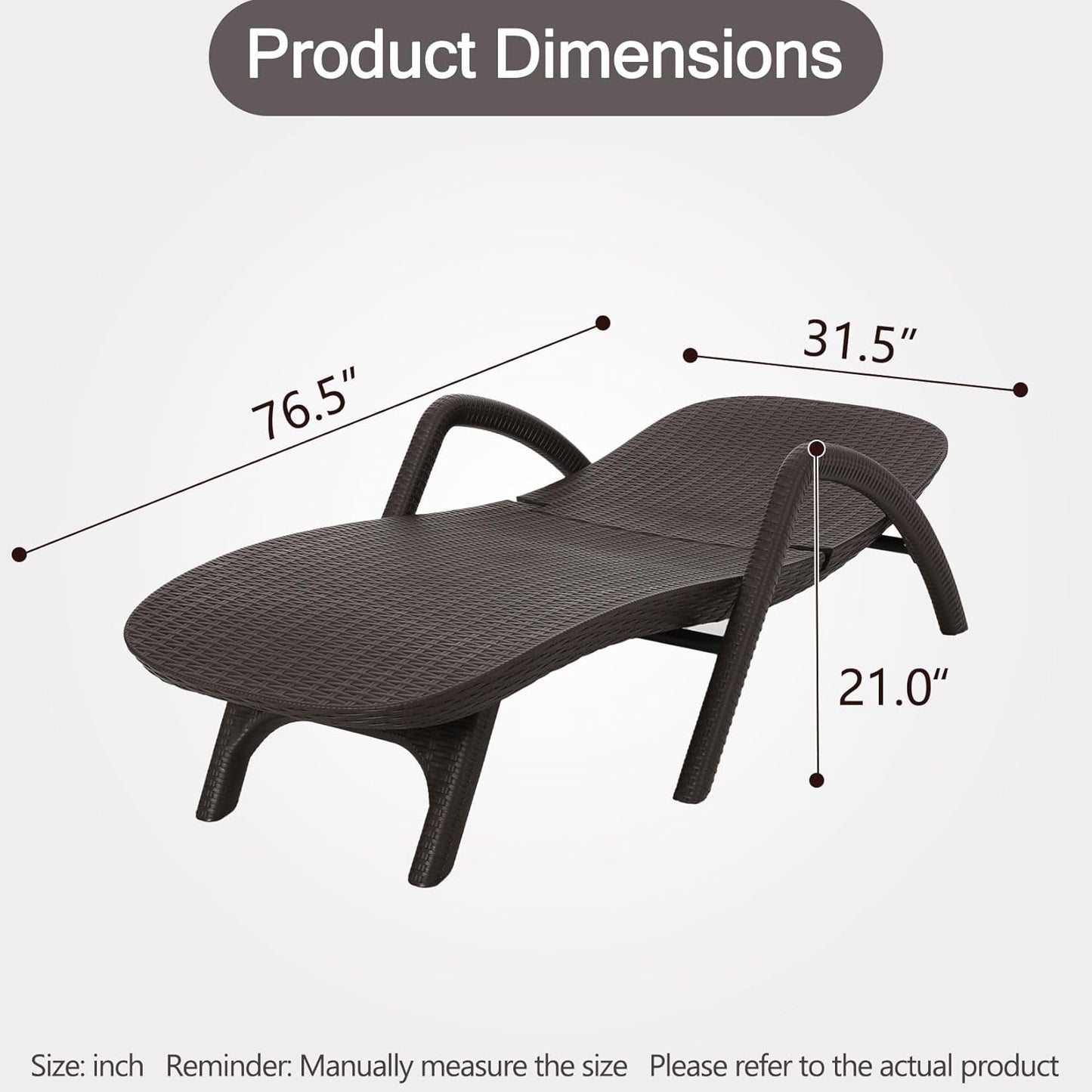 Patio Chaise Lounge with Armrest