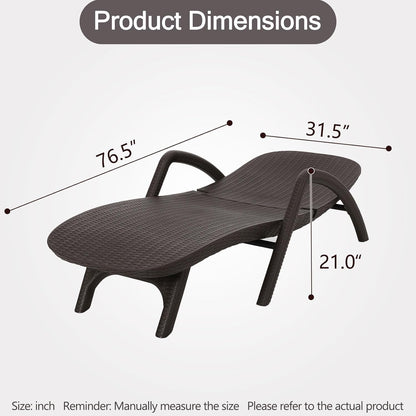 Patio Chaise Lounge with Armrest