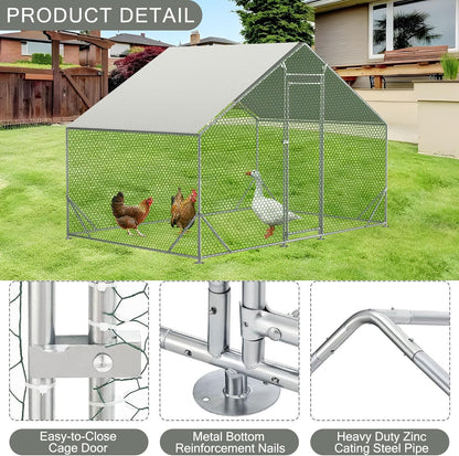 Large Chicken Coop Heavy Duty Chicken Cage Walk-in Chicken Run