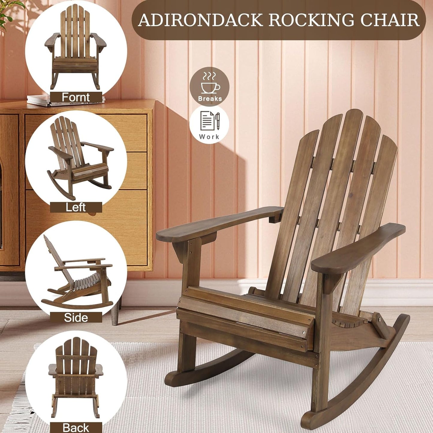 Outdoor Adirondack Rocking Chair