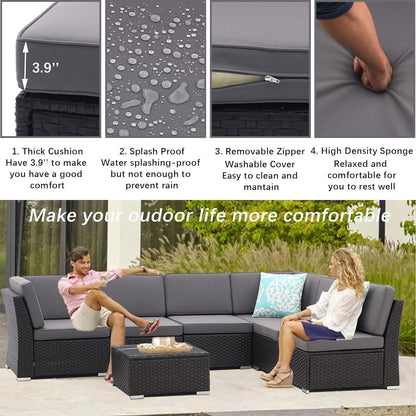 Patio Sofa Set with Coffee Table