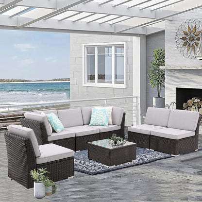 Patio Sofa Set with Coffee Table