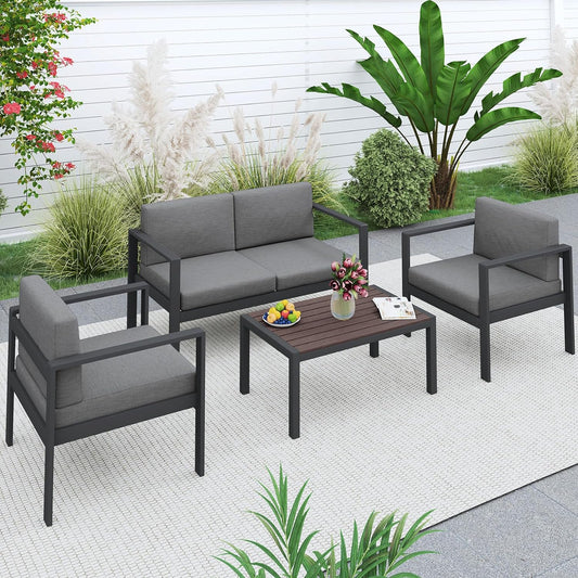 4 PCS Patio Conversation Set